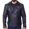 Mens Biker Black Quilted Leather Jacket