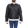 B3 Bomber Aviator Shearling Black Mens Leather Jacket