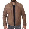 J9 Distressed Double collar Real Leather Jacket