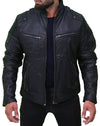 Men's Cafe Racer Black Biker Leather Jacket