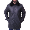 Men's Fashion Black Fur Collar Blazer Coat