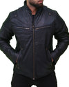 Men's Cafe Racer Black Biker Leather Jacket