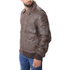 Men's Aviator A-2 Distressed Brown Real Leather Flight Bomber Jacket