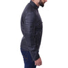 Mens Cafe Racer Black Leather Jacket