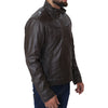 Men's Brown Biker Fashion Slim Fit Pure Leather Jacket