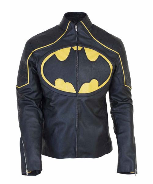 Batman Black & Yellow Motorcycle Leather Jacket