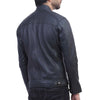 Mens Quilted Shoulder Black Leather Jacket