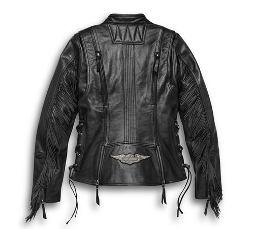 Women's Boone Fringed Leather Jacket - Tall