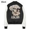 black ac milan varsity jacket​ back view