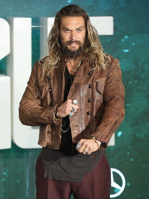 Justice League Aquaman Distressed Leather Jacket