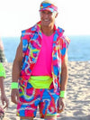 Barbie 2023 Ryan Gosling Rainbow Shirt With Shorts