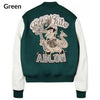 Green ac milan letterman jacket back view