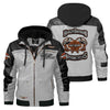 Harley Davidson Grey Hooded Jacket Front and Back View