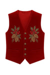 Luxury Santa Claus Velvet Coat with Vest Pant And Hat