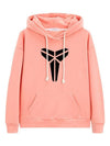 Pink Kobe Hoodie with a black logo on a white background