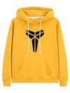 Yellow Kobe Hoodie with a black logo on a white background