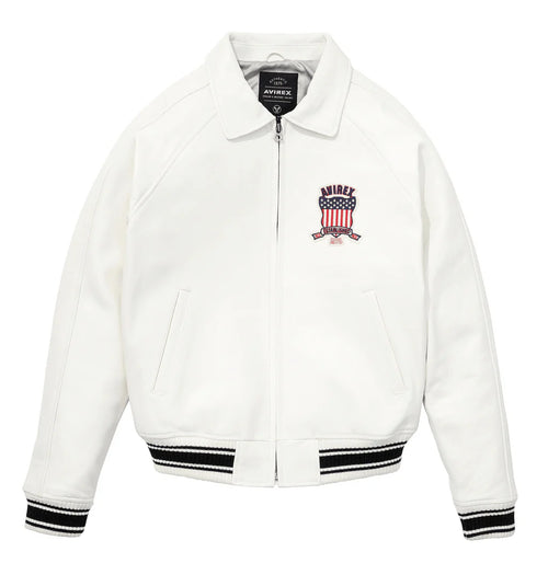 Avirex USA White Leather Jacket