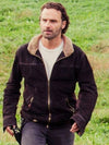 actor Rick grimes with his iconic suede jacket 
