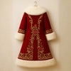 Red Wool Coat & Vest with Golden Embroidery