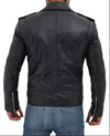 Brando Motorcycle Men's Black Asymmetrical Leather Jacket
