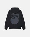 black 8 ball hoodie pigment dyed front
