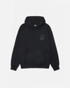 black 8 ball hoodie pigment dyed back