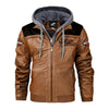 brown harley davidson hooded jacket front view 