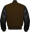 Mens Brown And Black Varsity Jacket