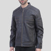 Men's Brown Rub Off Cafe Racer Leather Jacket