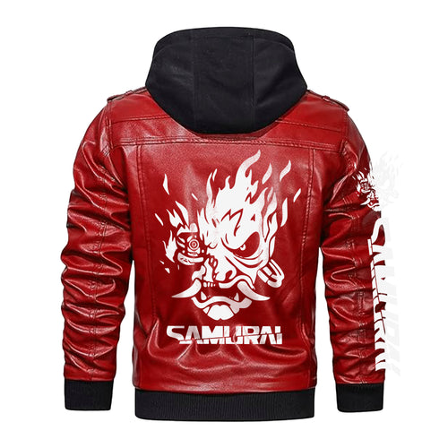 Cyberpunk Samurai Red Jacket With Hood