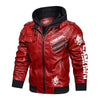 cyberpunk samurai jacket​ in red color front view