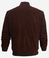 Adamsville Dark Brown Mens Suede Leather Bomber Jacket