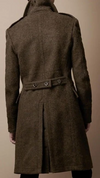 Double Breasted Chocolate Brown Wool Long Coat