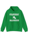 green strawberry mansion hoodie front view