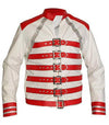 Freddie Mercury Military Concert Red & white Leather Jacket