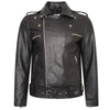 negan's leather jacket with closure zip