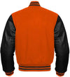 Mens Orange And Black Varsity Jacket