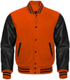 Mens Orange And Black Varsity Jacket