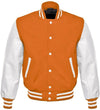 Mens Orange And White Varsity Jacket